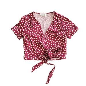 L'Academie The Short Sleeve Wrap Top